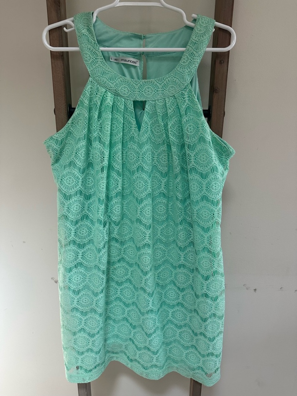 Maurices Mint Lace Halter Neck Women's Dress